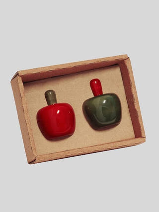 Wooden Apple Fridge Magnets Set of 2 Fairkraft Creations