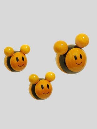 Wooden Buzzing Bees Fridge Magnets set of 3 Fairkraft Creations