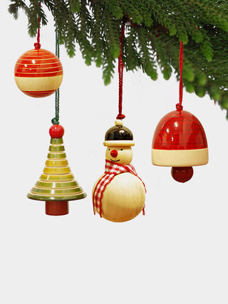 YULTIDE Wooden Christmas Hanging Decor Set of 4 White Fairkraft Creations