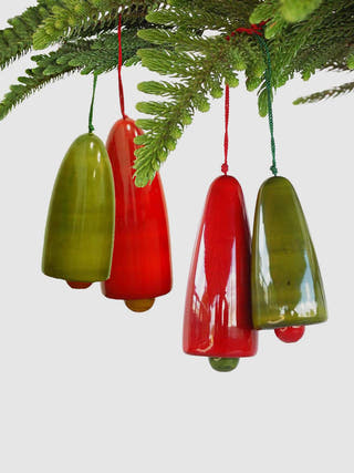 Wooden Christmas Chimes Green and Red Fairkraft Creations