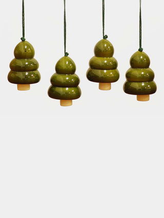 Wooden Tree Bells Set of 4 Green Fairkraft Creations