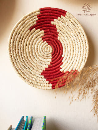 JUNGLE JIVE Red Wall Baskets Set Of 3 Natural And Red Fermoscapes