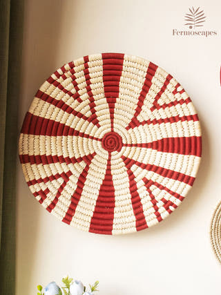 JUNGLE JIVE Red Wall Baskets Set Of 3 Natural And Red Fermoscapes