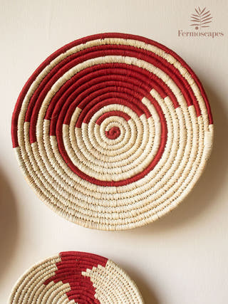 JUNGLE JIVE Red Wall Baskets Set Of 3 Natural And Red Fermoscapes