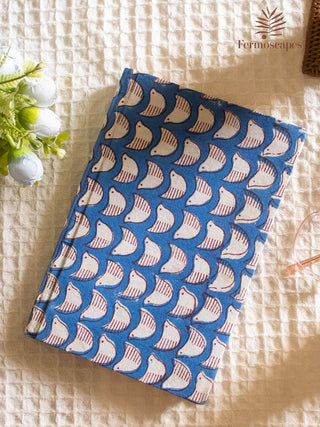 Handmade Block Printed Diary Blue Printed Fermoscapes