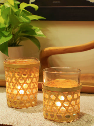 Candle holder with glass- set of 4 GreenKraft