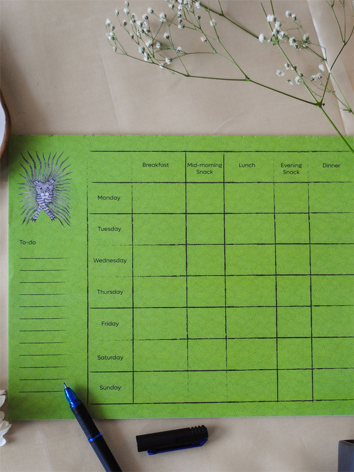 Gond Waghoba Gajoba Menu Planner Green