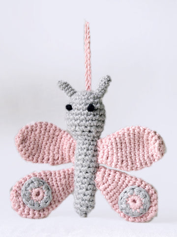 Butterfly Pink Gray Black