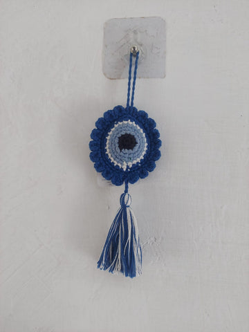 Evil Eye Single Bunting Round Blue Sky Blue White Black
