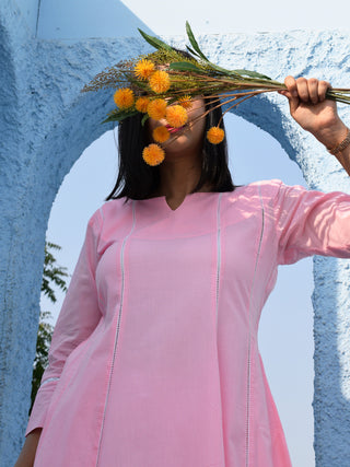 Lemonade pink kalidar kurta with pyjama House of Moxa