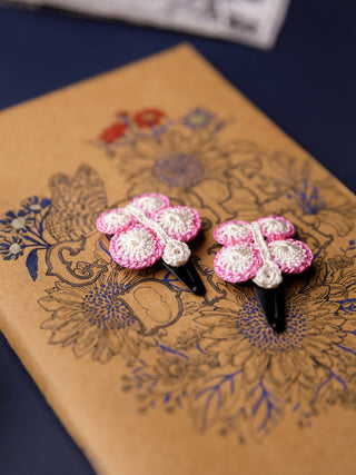 Handmade Crochet Flower Hair Clips Set Samoolam