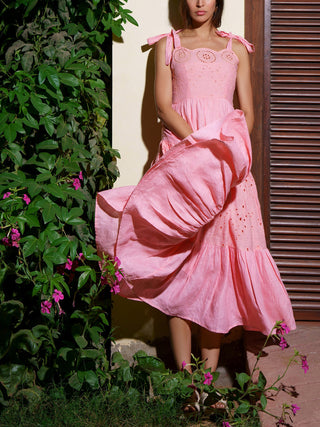 Coralino Tiered Linen Dress Headstrong By Hema Sharma