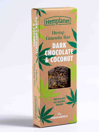 Hemp Granola Bar Dark Chocolate & Coconut 75g Hemplanet