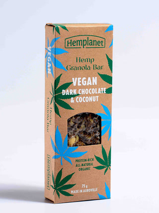 Hemp Granola Bar Dark Chocolate & Coconut Vegan 75g Hemplanet