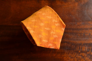 Raw Silk Ikat Necktie in Diamond Yellow Indigharana