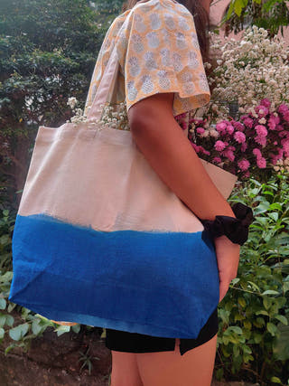 Sassy Sea Dip Dye Canvas Tote Bag Patrah