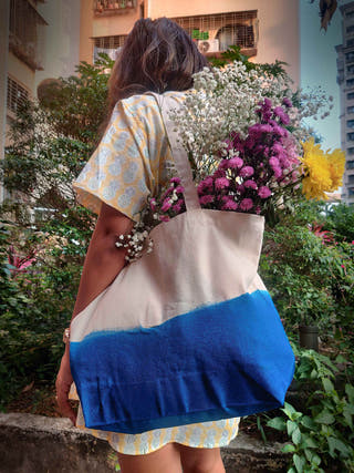 Sassy Sea Dip Dye Canvas Tote Bag Patrah