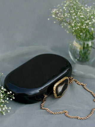 The Black Baroque Capsule Clutch - Black Stone Label Sneha