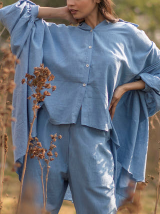 Over-sized Shirt Indigo Ithika Studio