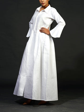 Linen Maxi Dress White Indu