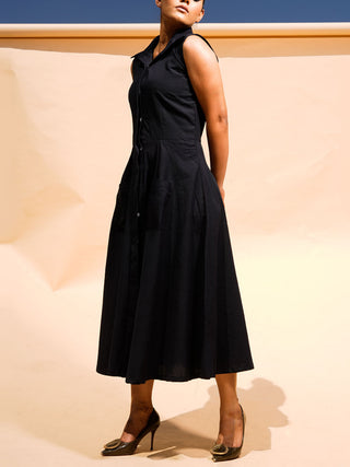 Sleeveless Shirt Dress Black Indu