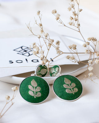 ATHENA Ivy Earrings Green Silver Solayi