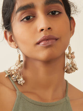 Long Jute Shell Tassel Earring Whe