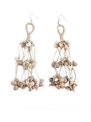 Long Jute Shell Tassel Earring Whe