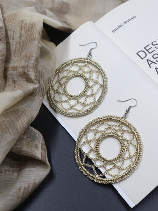 Golden Round Crochet Earring Whe