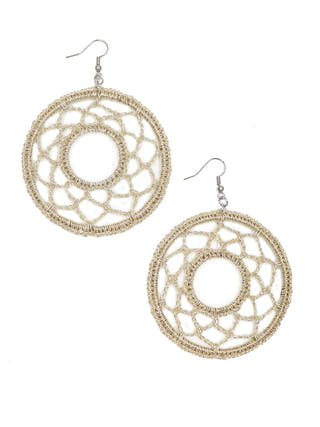 Golden Round Crochet Earring Whe