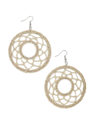 Golden Round Crochet Earring Whe