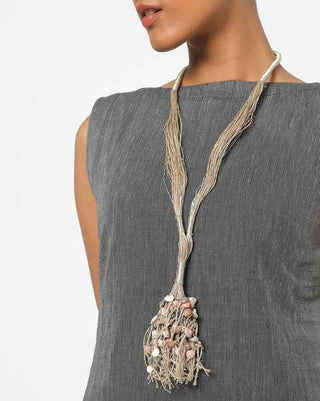 Long Jute And Seashell Necklace Whe