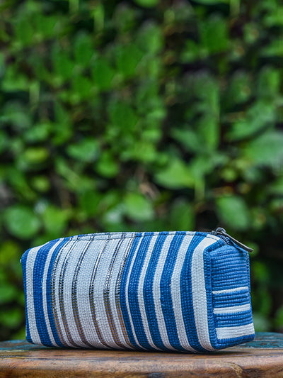 Upcycled Pencil Pouch Blue Kaarigar Clinic