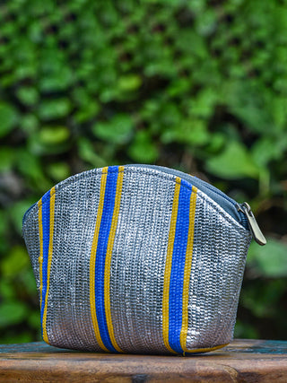 Woven Cosmetic Pouches Silver Kaarigar Clinic