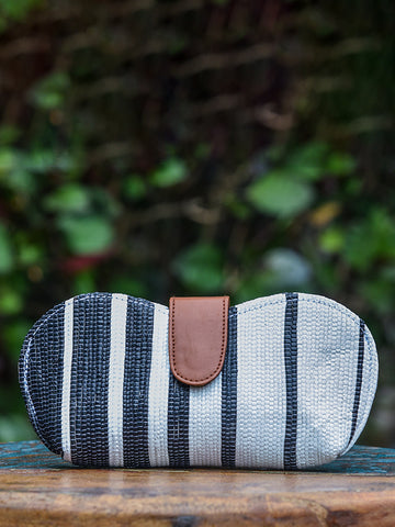 Upcycled Spectacle Case Black and White
