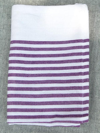 Purple Quarter Stripe Face Towel by Kara Weaves sold by Flourish