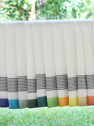 Leaf Green Block Stripe Face Towel by Kara Weaves sold by Flourish