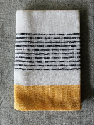 Mustard Block Stripe Face Towel by Kara Weaves sold by Flourish
