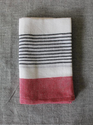 Red Block Stripe Face Towel by Kara Weaves sold by Flourish