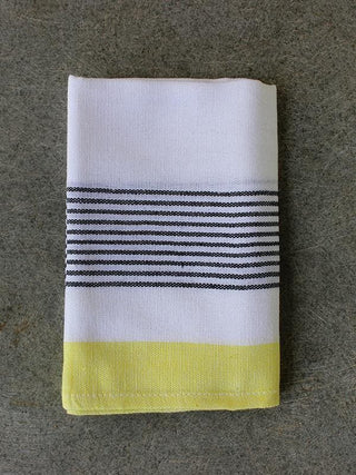 Yellow Block Stripe Face Towel by Kara Weaves sold by Flourish