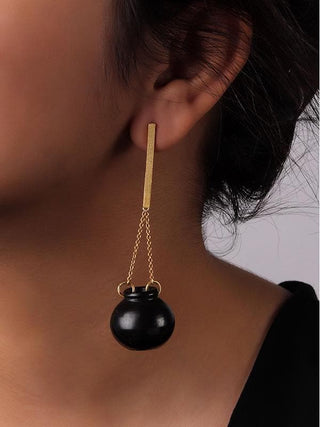 Pyau Terracotta Earrings Black Kabbish