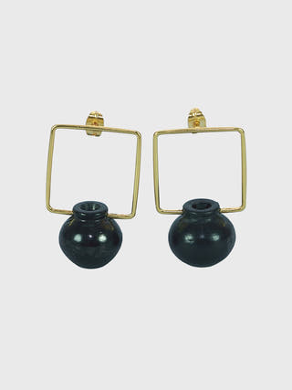 Kalash Earrings Black Kabbish