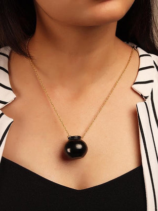 Kalash Terracotta Necklace Black Kabbish