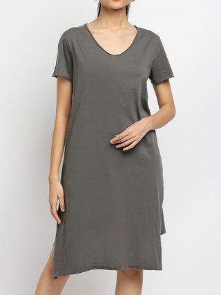 Knotted Dress Solid Grey Effy