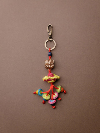 Handmade Crochet Boho Bag Charm Key Chain Samoolam