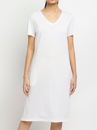 Knotted Dress In White Glitter Effy