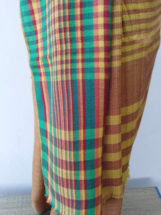 Hand-woven Woollen Saree Yellow Kilmora