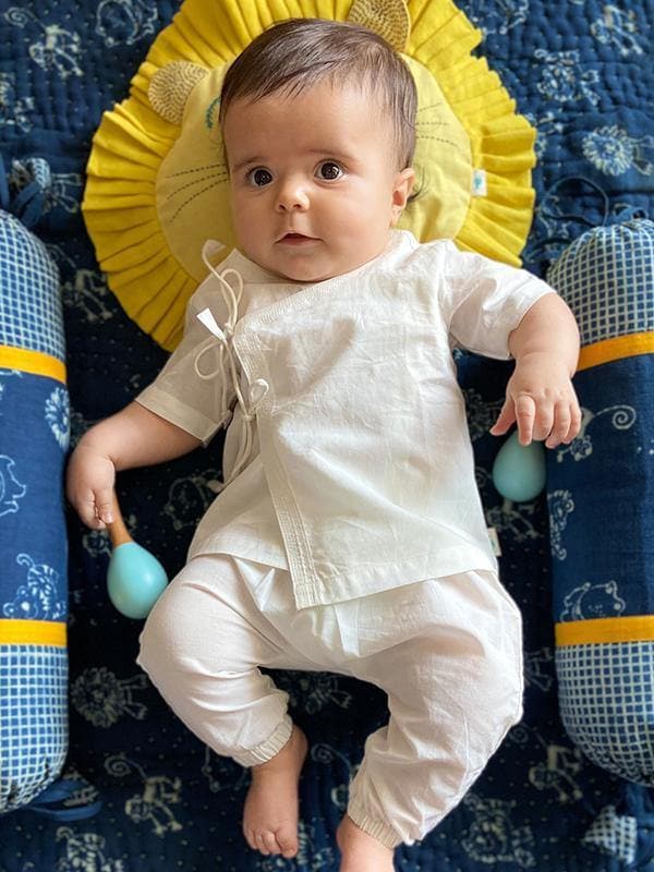 Essential White Angrakha Top & Pants