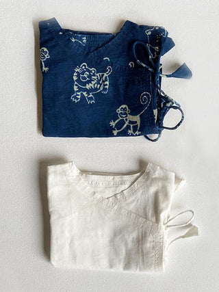  Newborn Zoo & Essential White Angrakha Set of 2 by Whitewater Kids sold by Flourish