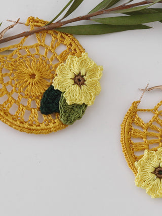 Sunflower Crochet Hoops Ikriit'm